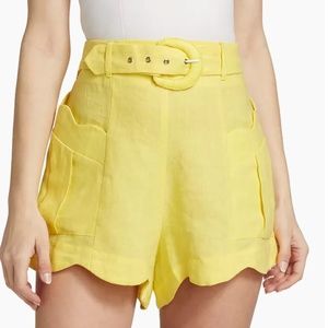 FARM Rio Ruffled-Cuff Belted Shorts